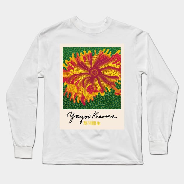 Yayoi Kusama Flower Long Sleeve T-Shirt by VanillaArt